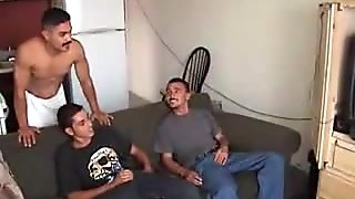 naked latino squirts a load