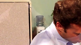 Office sex muscle hunk sucks and is fucked hard